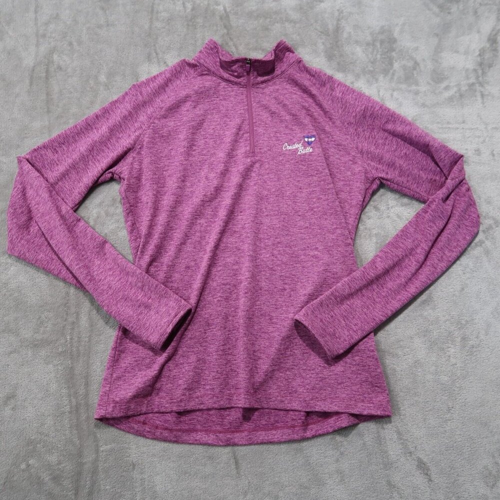 Jacket Womens L Pink 1/4 Zip Pullover Mock Neck Athletic Track Workout Stretch